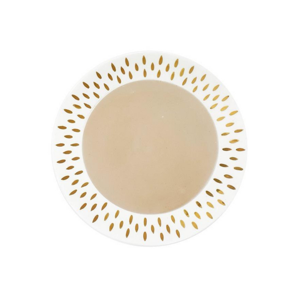 Ceramic Dinner Plate with Gold Trim