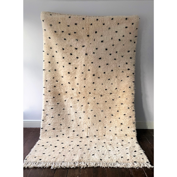Beni Ourain rug black and white spots
