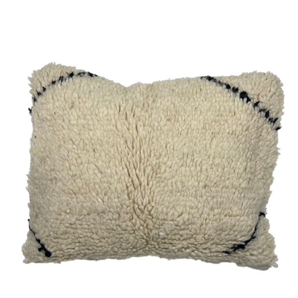 Moroccan Wool Beni Ourain Cushion Black and White