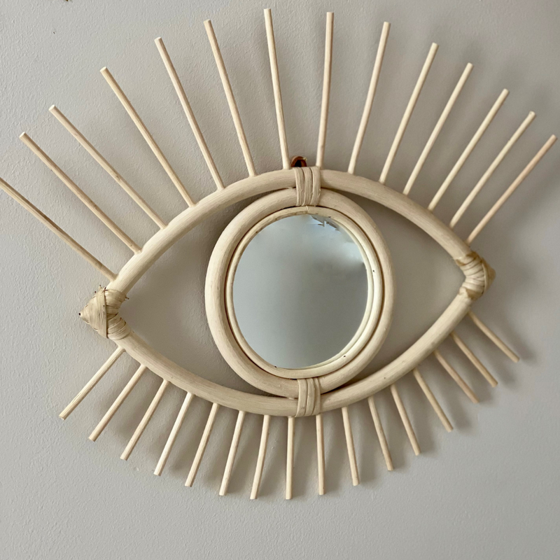 Wooden eye mirror by Chabi chic