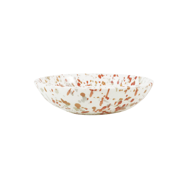 Splatter Pattern Plate Dish White Red and Green Large