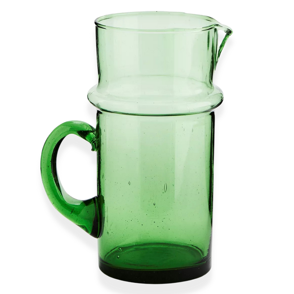 Green Glass Water Jug Le Verre Beldi
