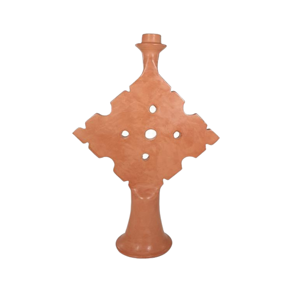Tadellakt Terracota Triangle Candle Holder Chabi Chic Morocco