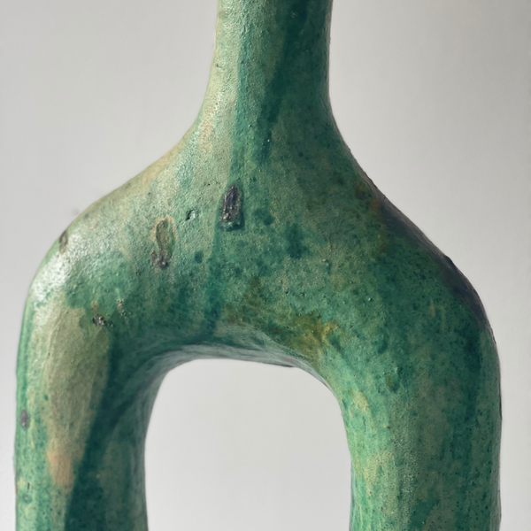 Tamegroute Candle Holder Green Sculptural Close Up
