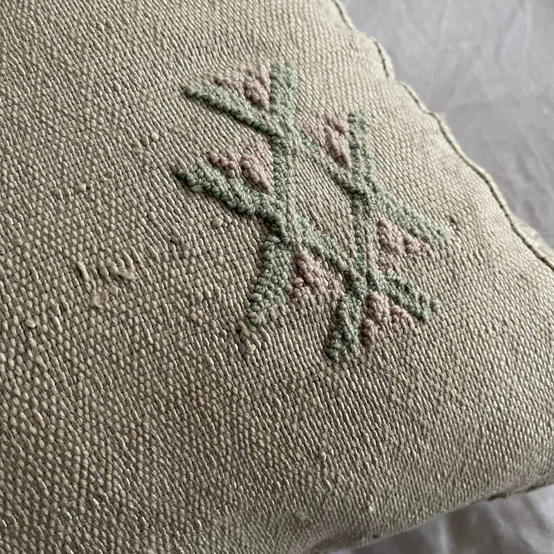 Moroccan Sabra Cactus Silk Cushion Beige