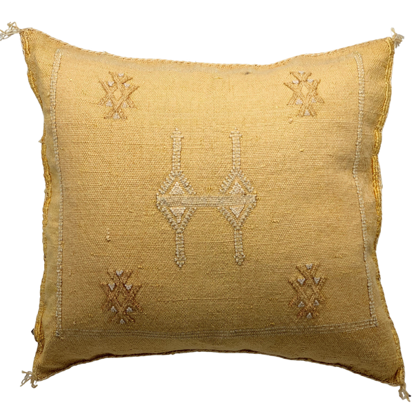 Sabra Cactus Silk Cushion Saffron – Artisans du Maroc