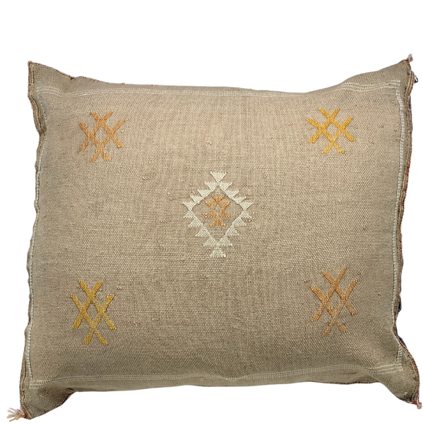 Sabra cactus silk cushion beige