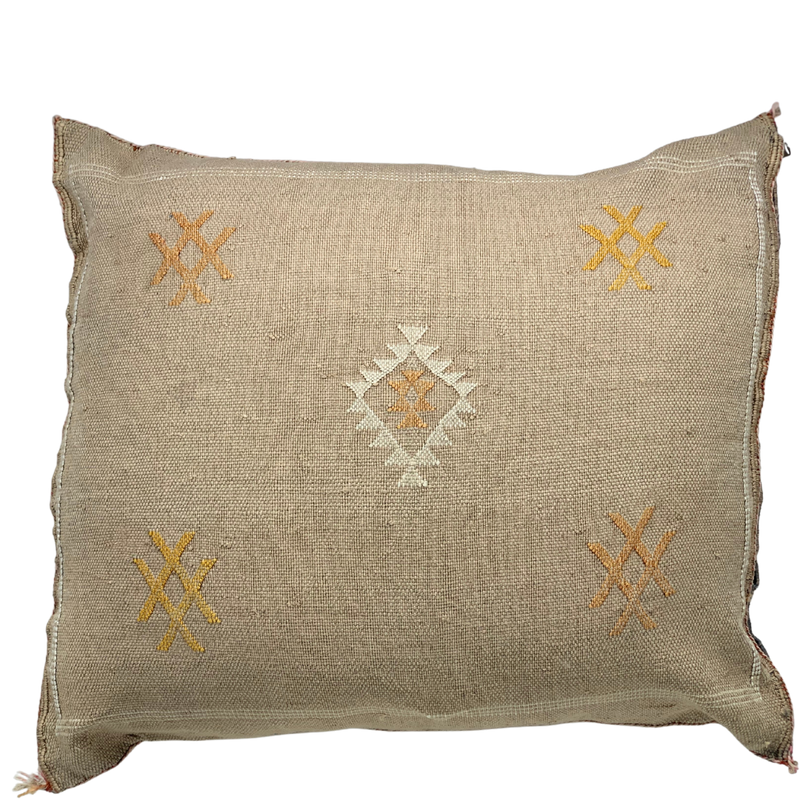 Sabra cactus silk cushion beige