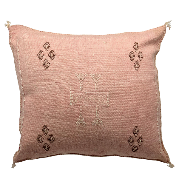 Moroccan sabra cactus silk cushion pink