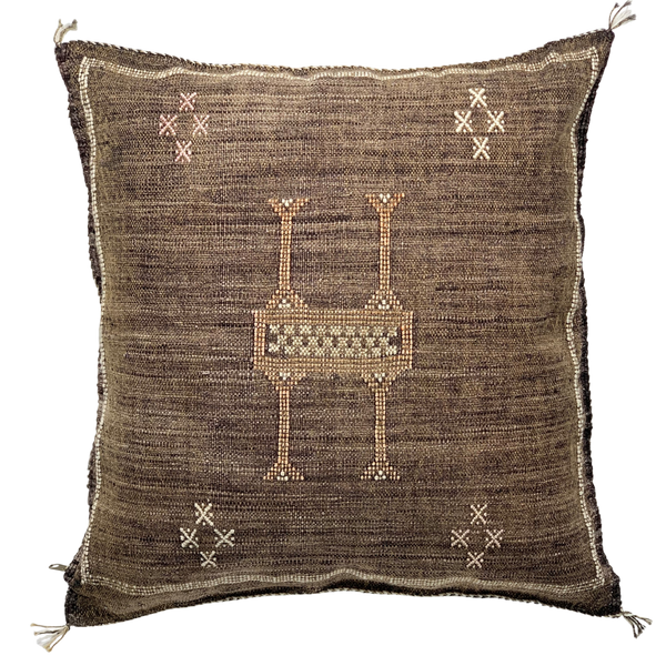 Moroccan cactus silk sabra cushion brown