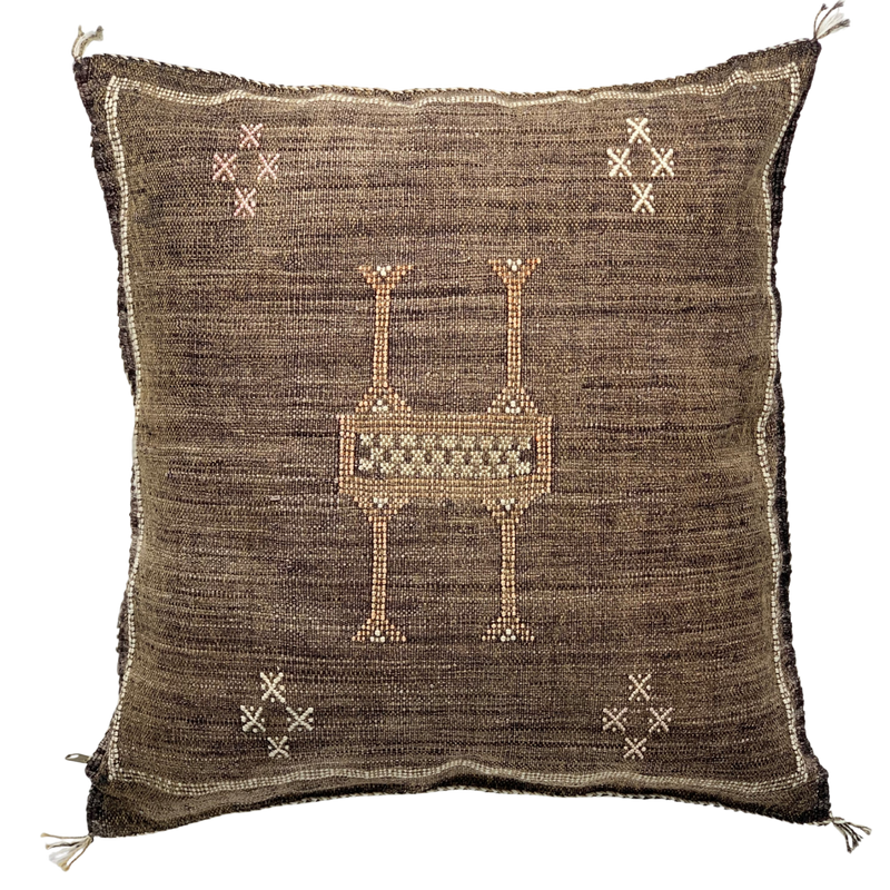 Moroccan cactus silk sabra cushion brown