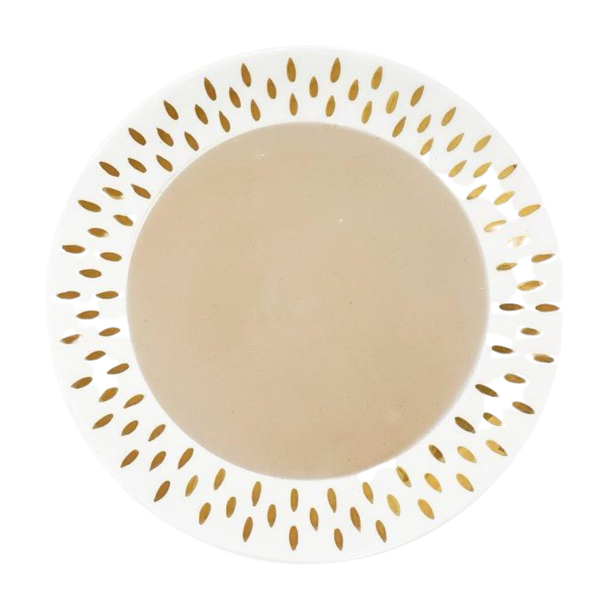 Ceramic Plate Cream White and Gold by Chabi Chic Morocco