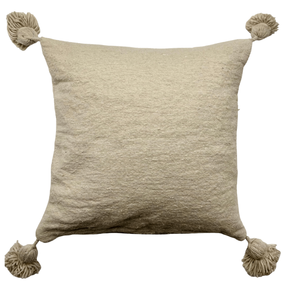 Pom Pom Cushion Stone – Artisans du Maroc