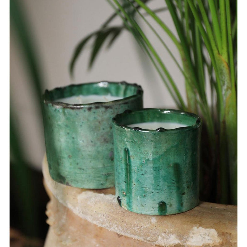 Moroccan Tamegroute Candle green glaze