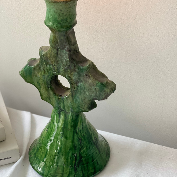 Moroccan Tamegroute Candle holder L'ozange Green