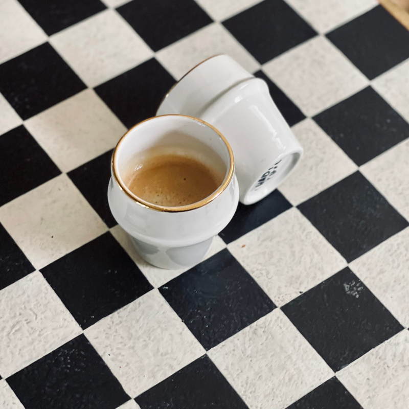 White Espresso coffee cups Chabi chic