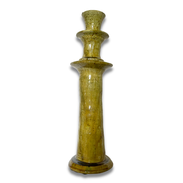XL Moroccan Tamegroute candle holder in ochre yellow