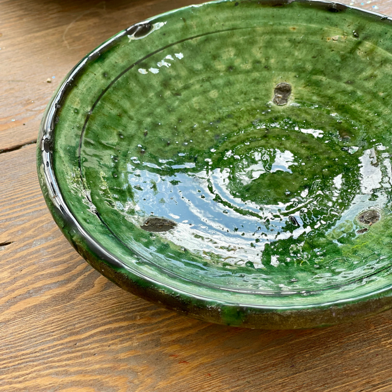 Tamegroute Plate Medium Green Close Up