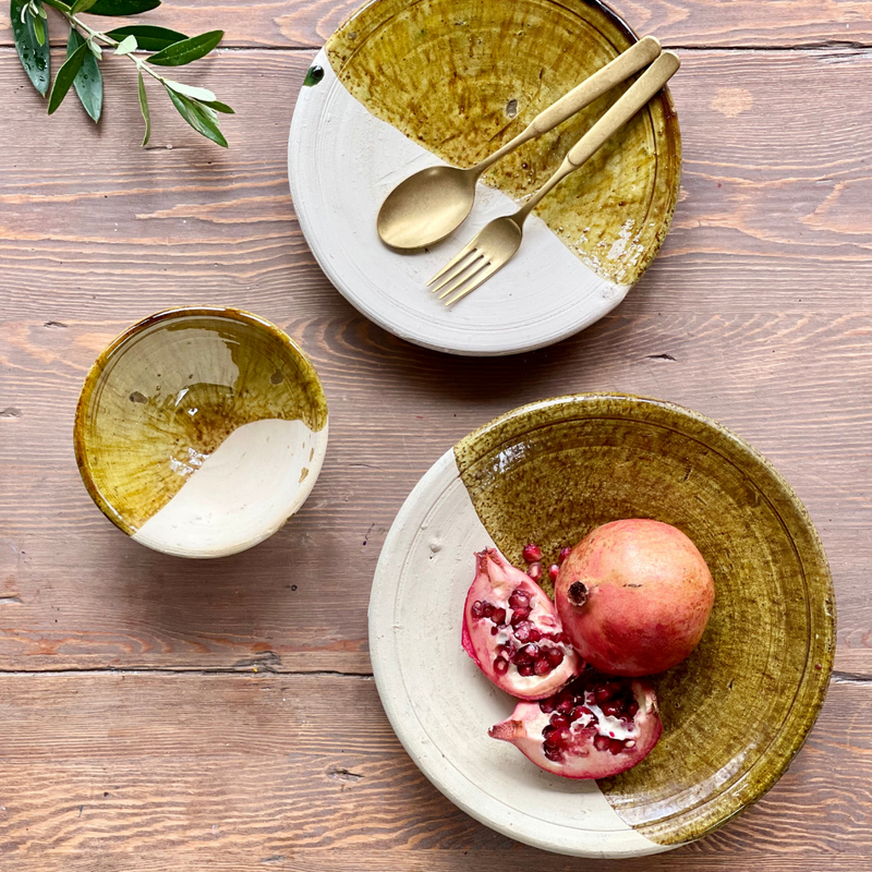 Tamegroute Bowl Ochre Half Glaze Collection